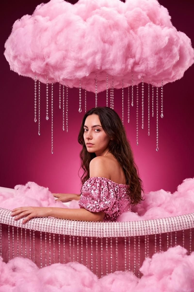 Pink Cloud Bath — AI photo style example