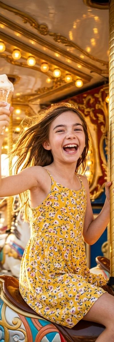 Carousel and Ice Cream — AI photo style