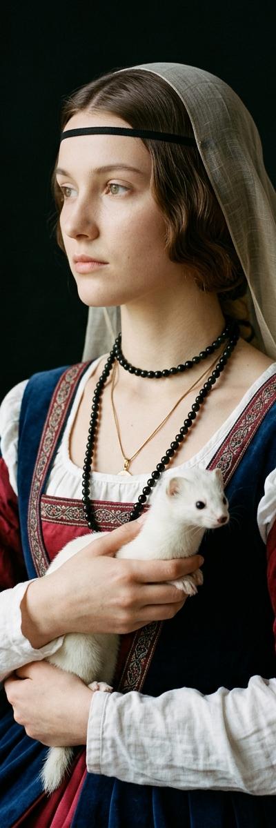 Lady with an Ermine — AI photo style