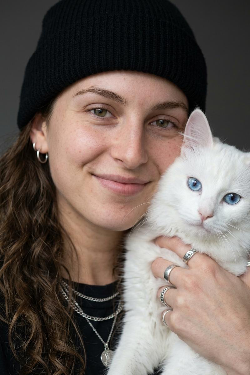 White Cat Hug — AI photo style example