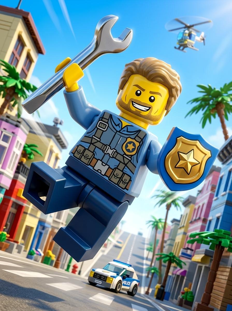 Lego Action — AI photo style example